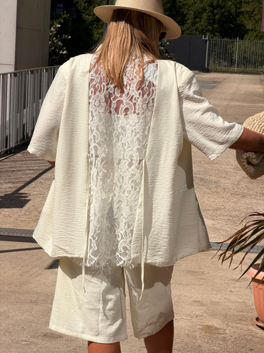Veste Ecru dos dentelle 1215