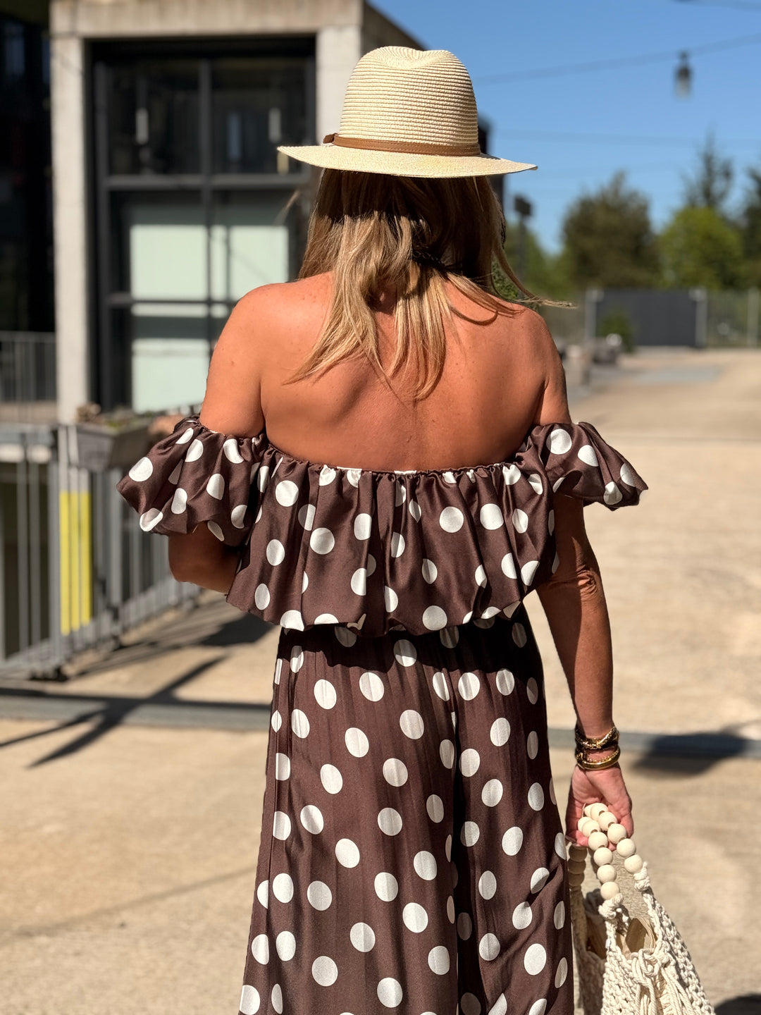 Ensemble CHOCO bustier et pantalon à pois 25003