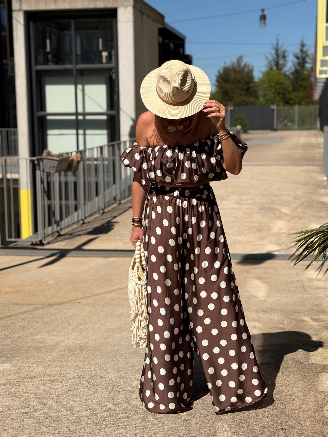 Ensemble CHOCO bustier et pantalon à pois 25003