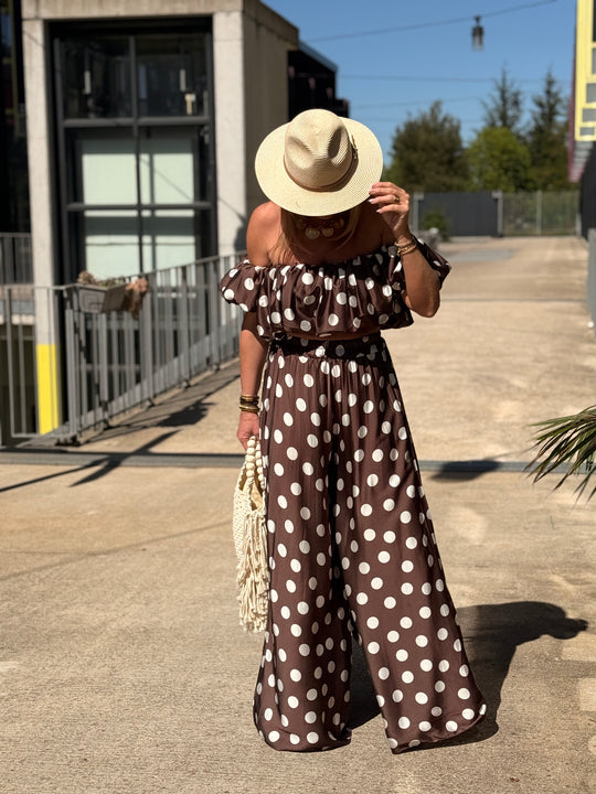 Ensemble CHOCO bustier et pantalon à pois 25003