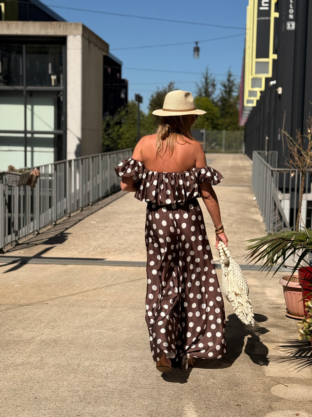 Ensemble CHOCO bustier et pantalon à pois 25003