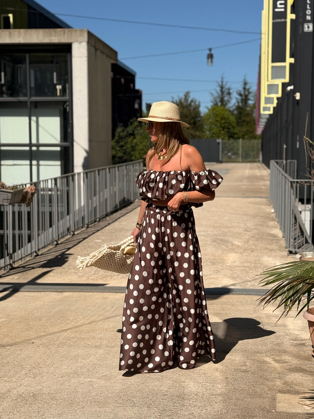 Ensemble CHOCO bustier et pantalon à pois 25003