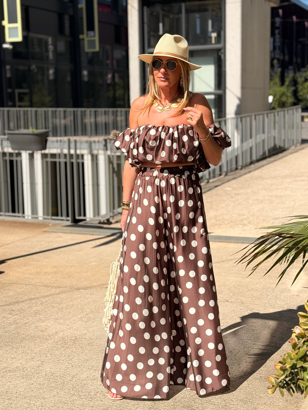 Ensemble CHOCO bustier et pantalon à pois 25003
