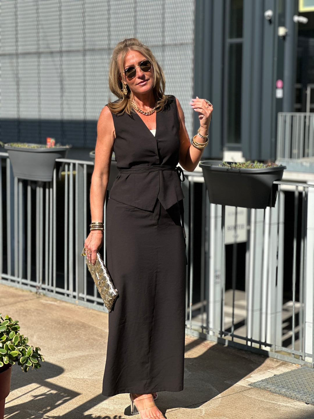 Ensemble jupe lin noir 305+336
