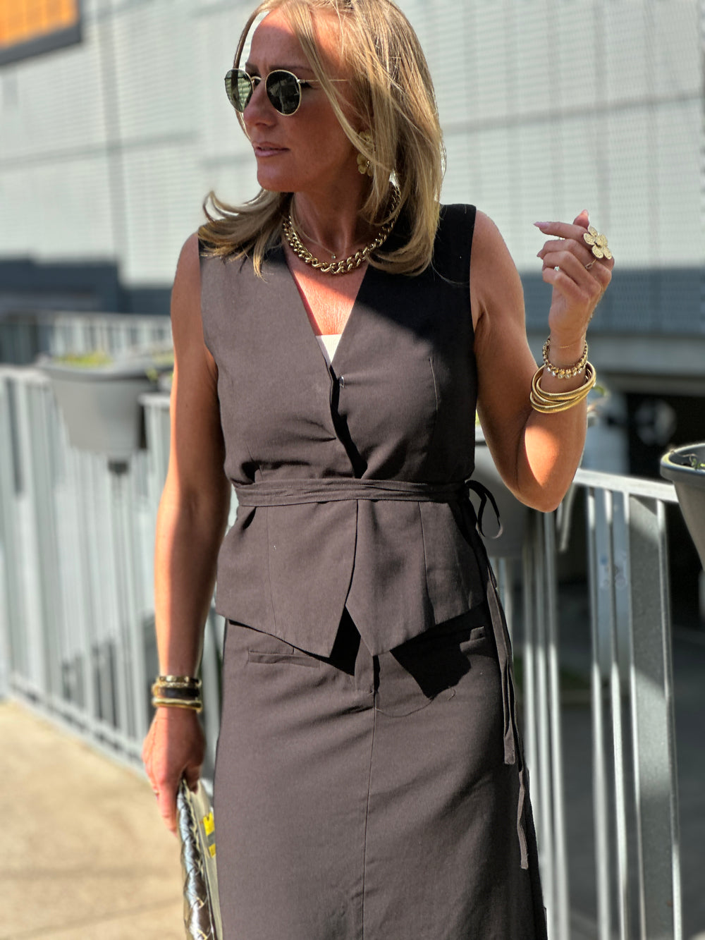 Ensemble jupe lin noir 305+336