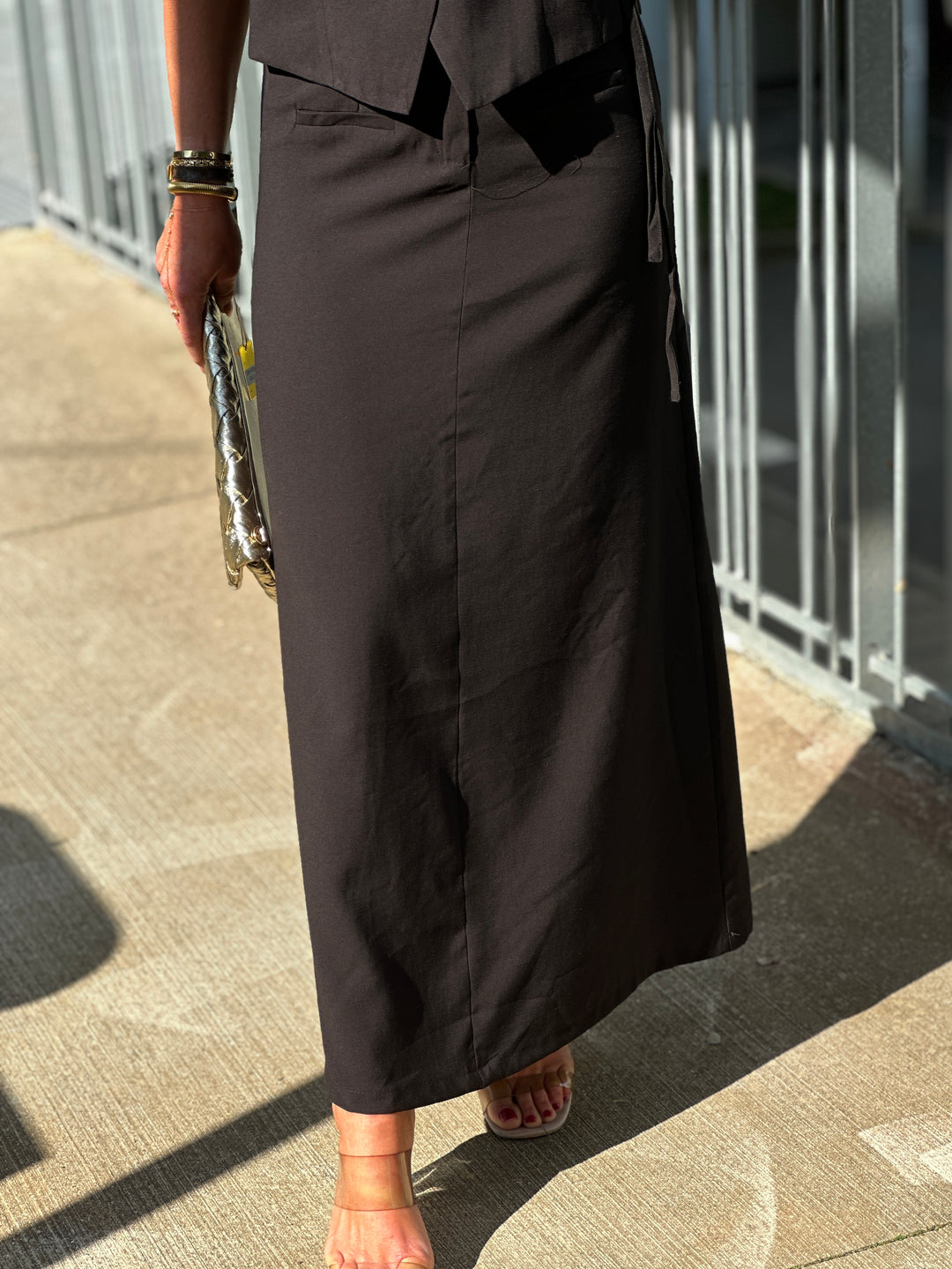 Ensemble jupe lin noir 305+336