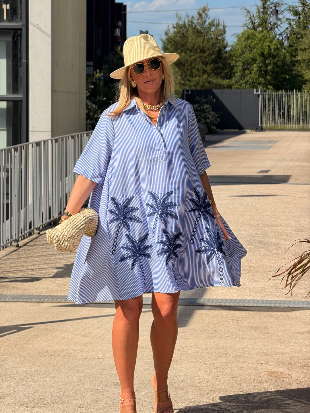 Robe brodé palmier 5833