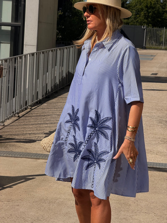 Robe brodé palmier 5833