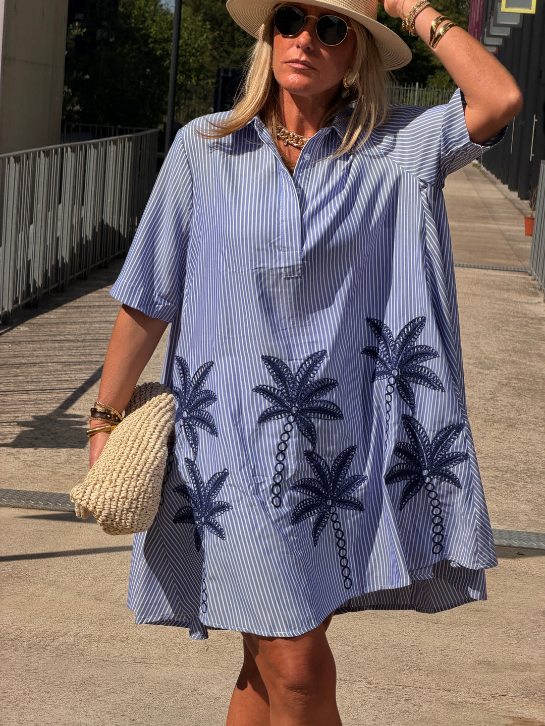 Robe brodé palmier 5833