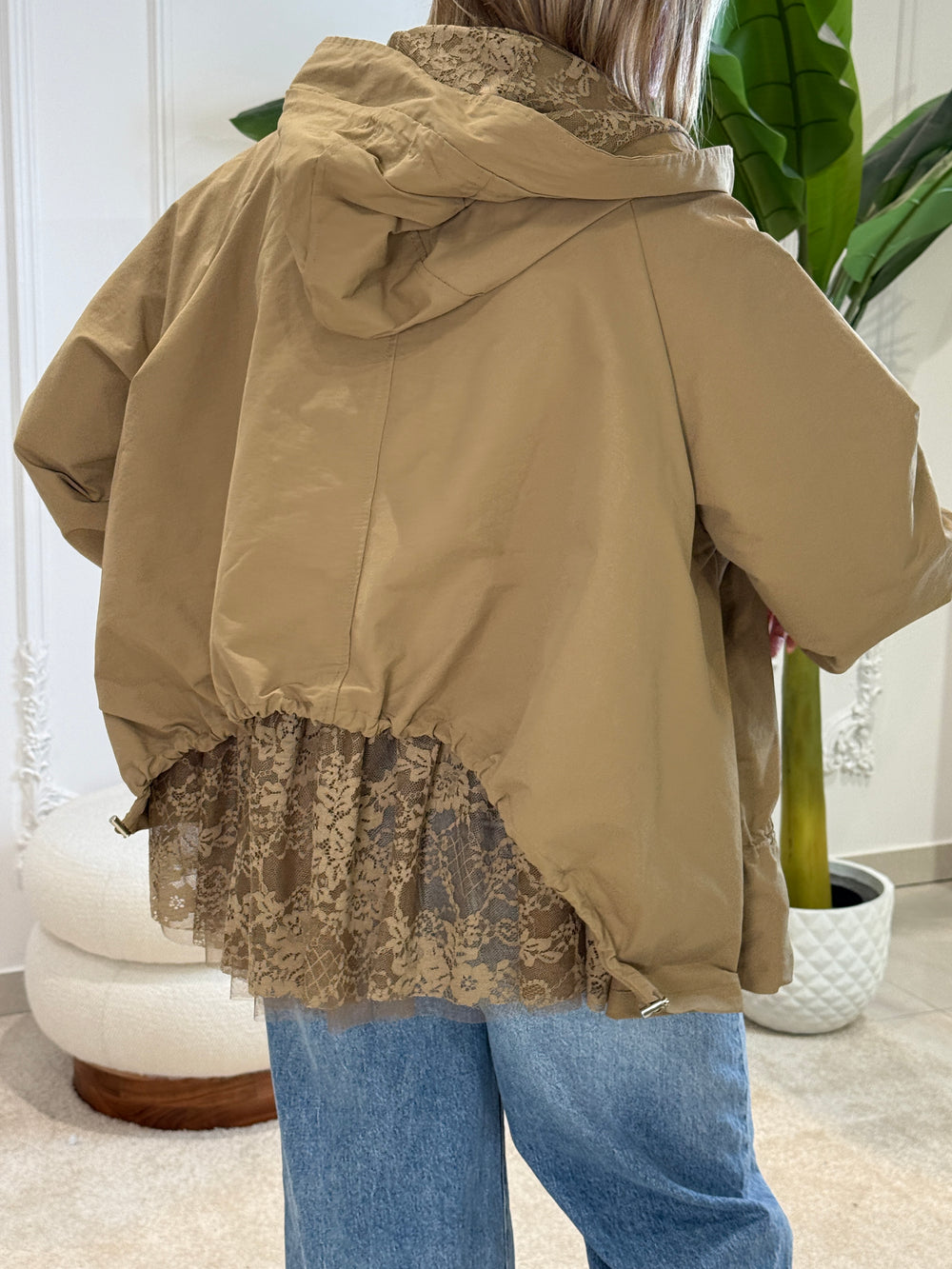 Trench Taupe dos dentelle 1185