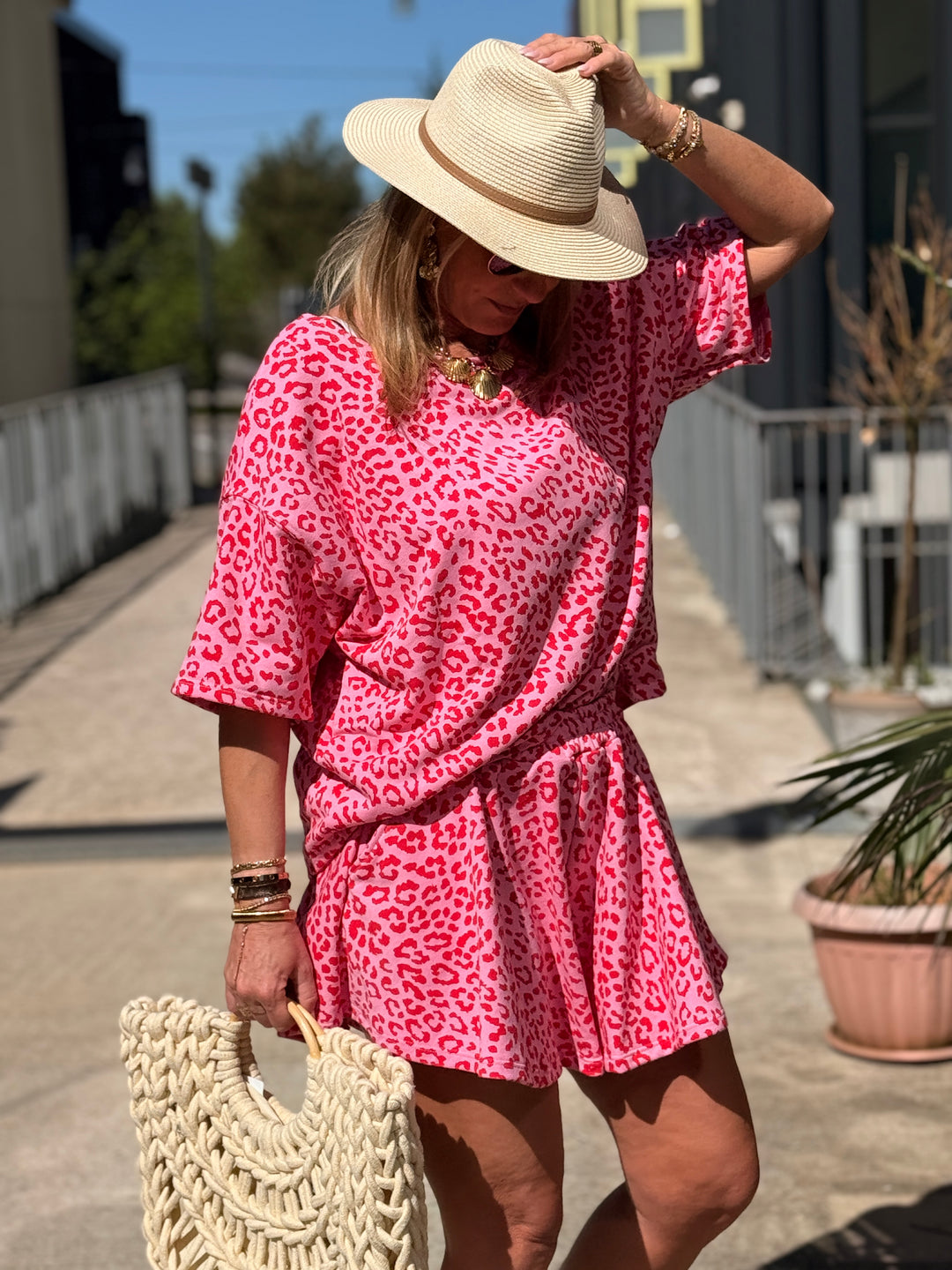 Ensemble Fuchsia imprimé léopard 00264 + 00134