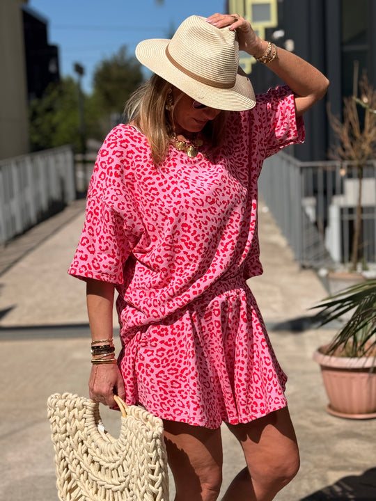 Ensemble Fuchsia imprimé léopard 00264 + 00134