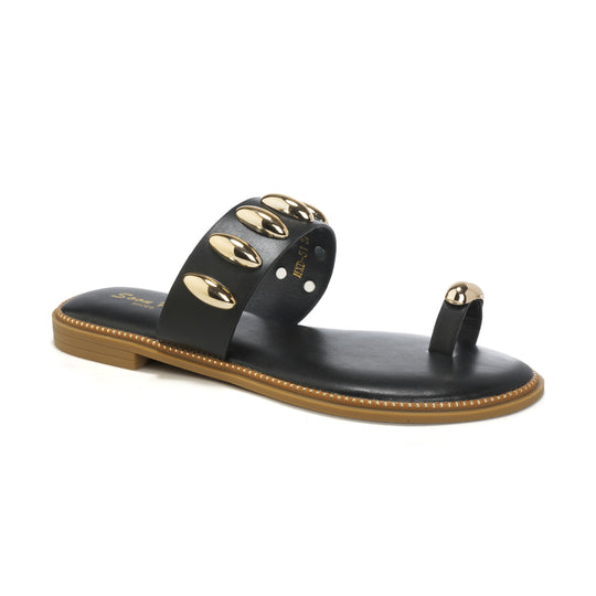 Claquette clouté Noir HXD-51