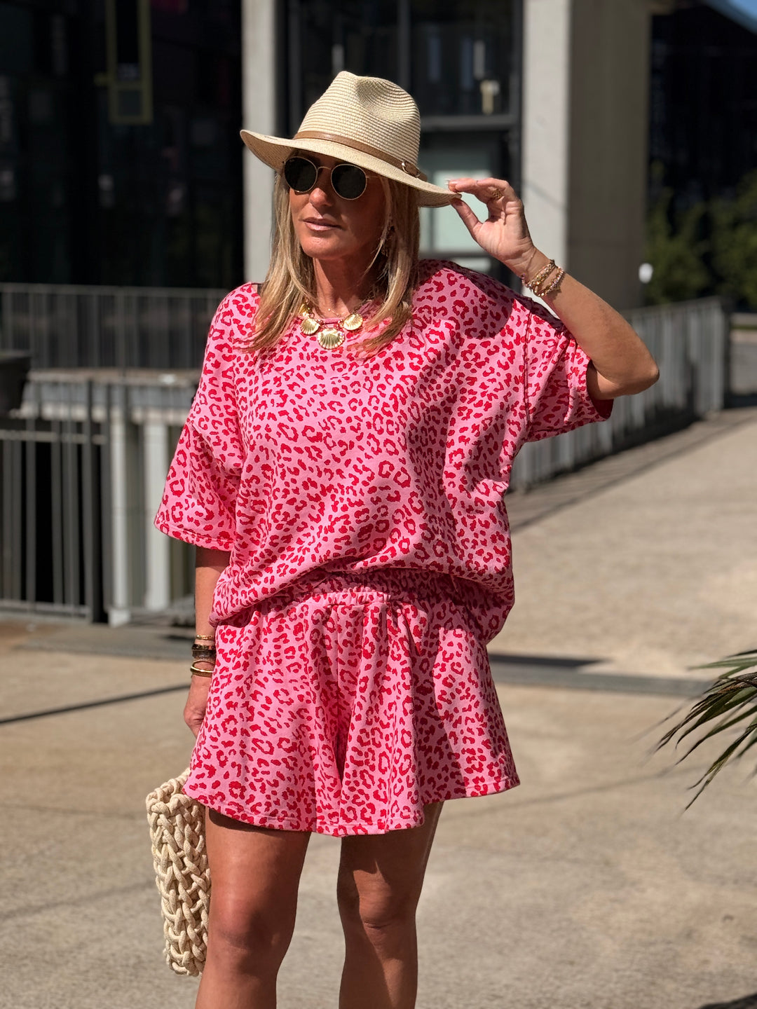 Ensemble Fuchsia imprimé léopard 00264 + 00134