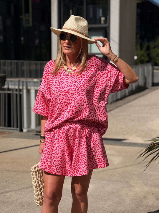Ensemble Fuchsia imprimé léopard 00264 + 00134