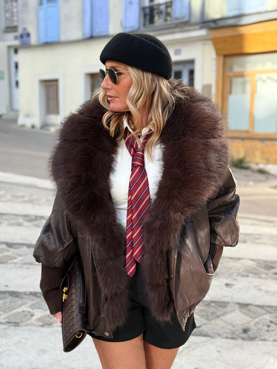 Veste similicuir grand col Choco CV2228