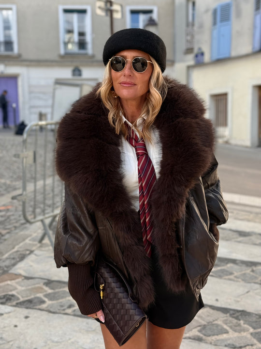 Veste similicuir grand col Choco CV2228