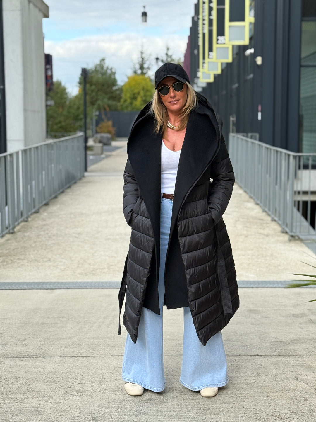 Doudoune col capuche Laine Noir