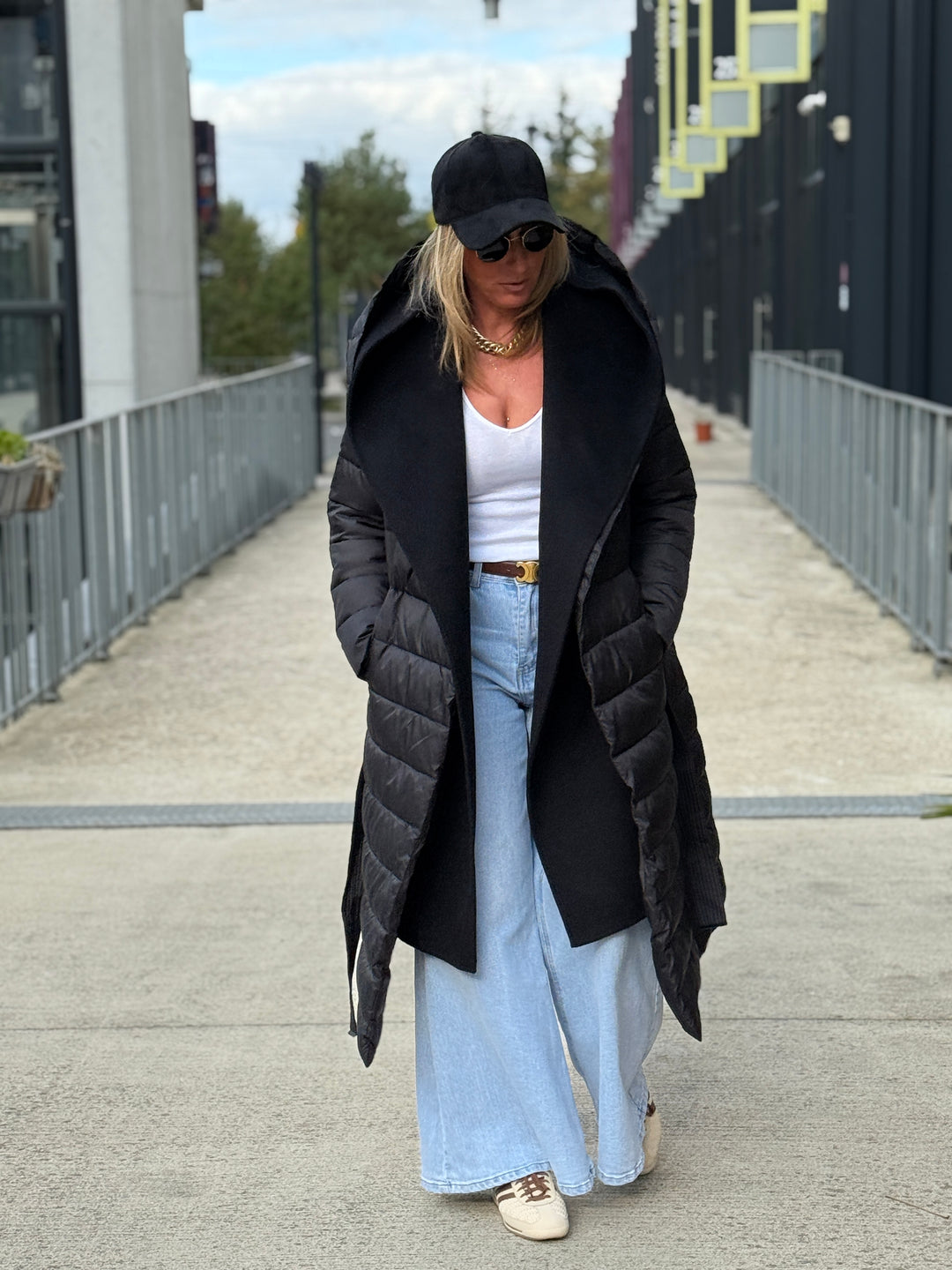 Doudoune col capuche Laine Noir