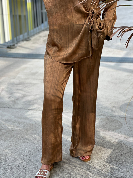 Ensemble chemise et pantalon camel 1337