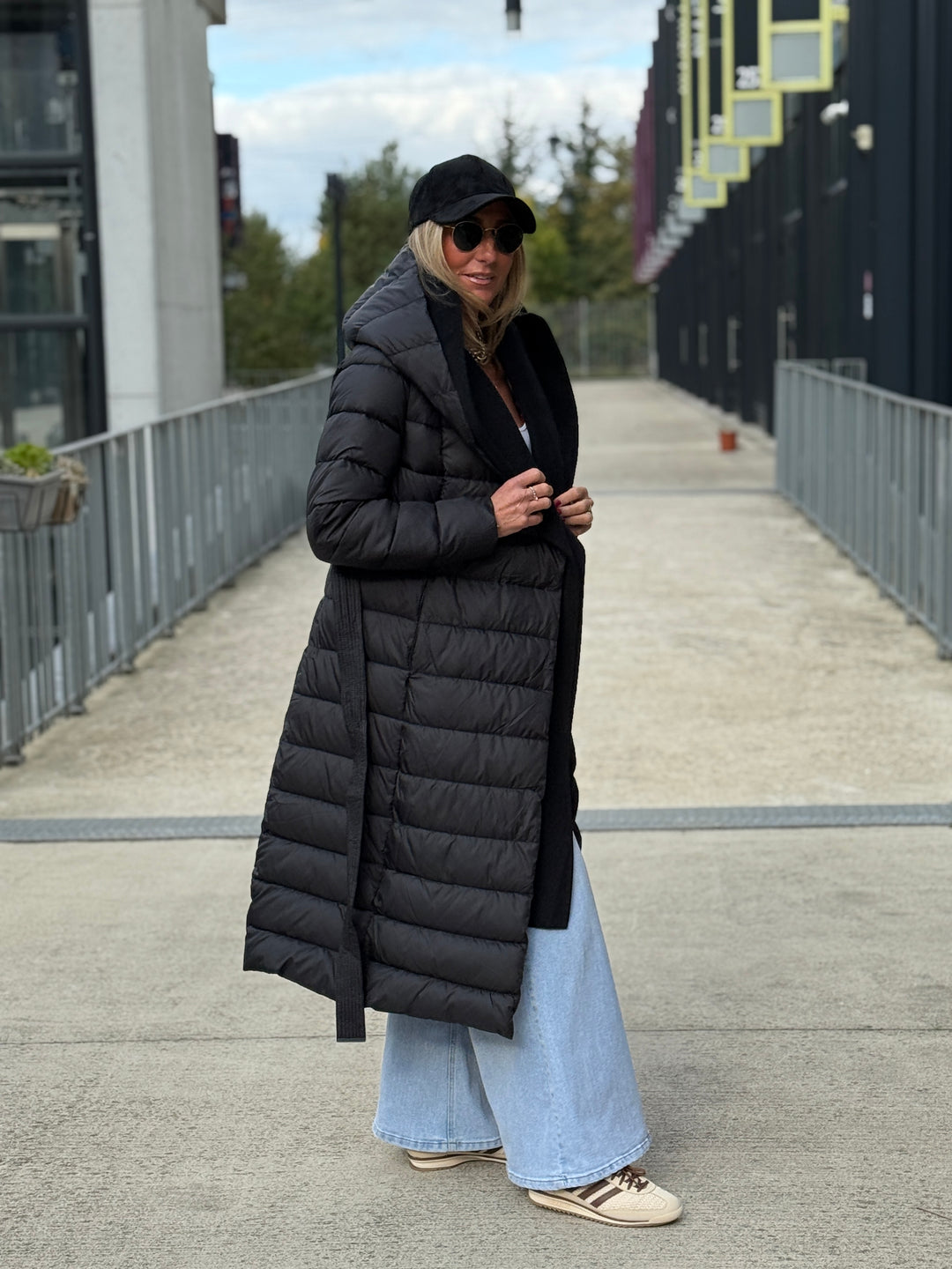 Doudoune col capuche Laine Noir