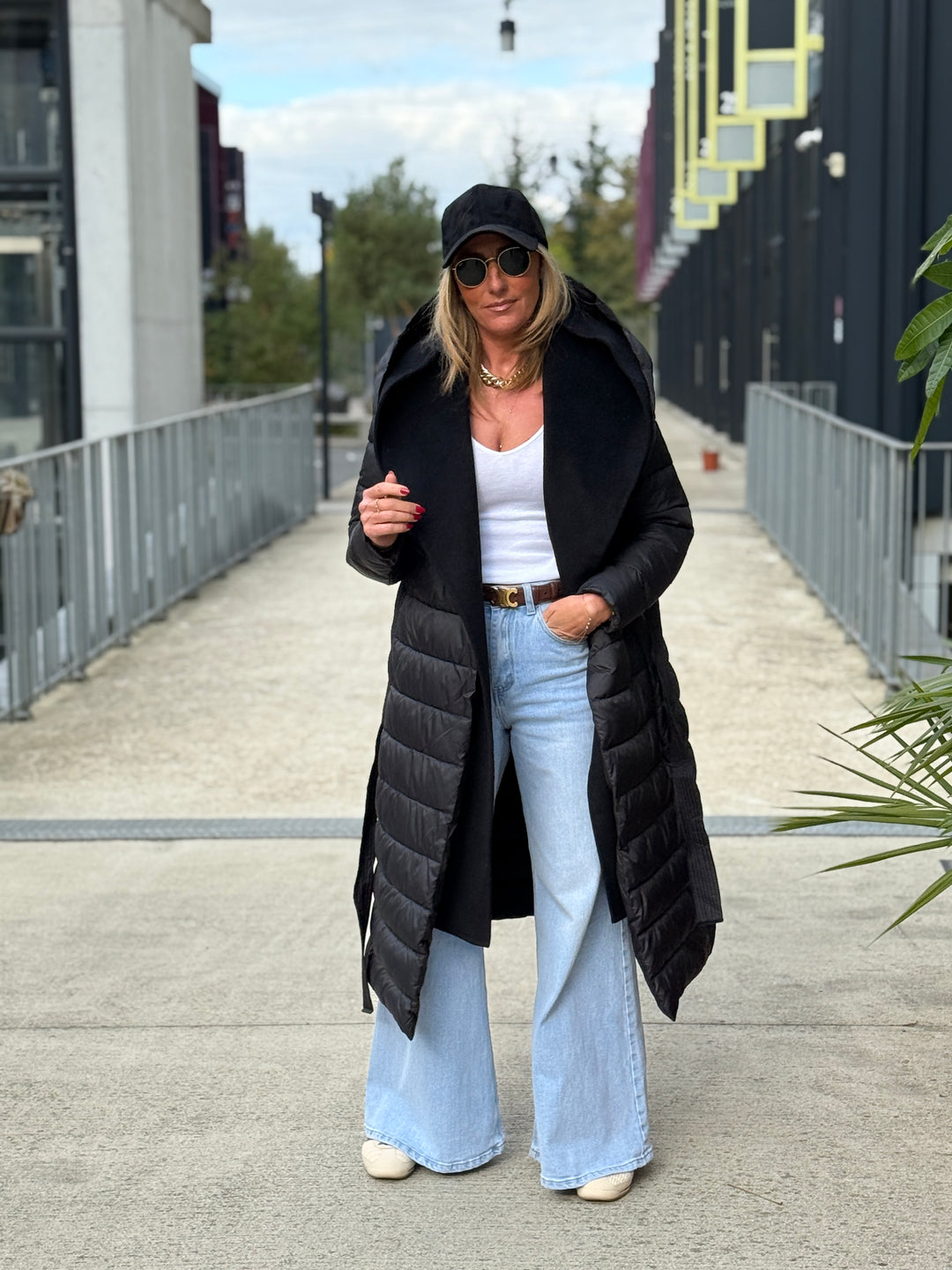 Doudoune col capuche Laine Noir