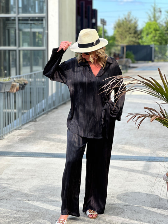 Ensemble chemise et pantalon noir 1337