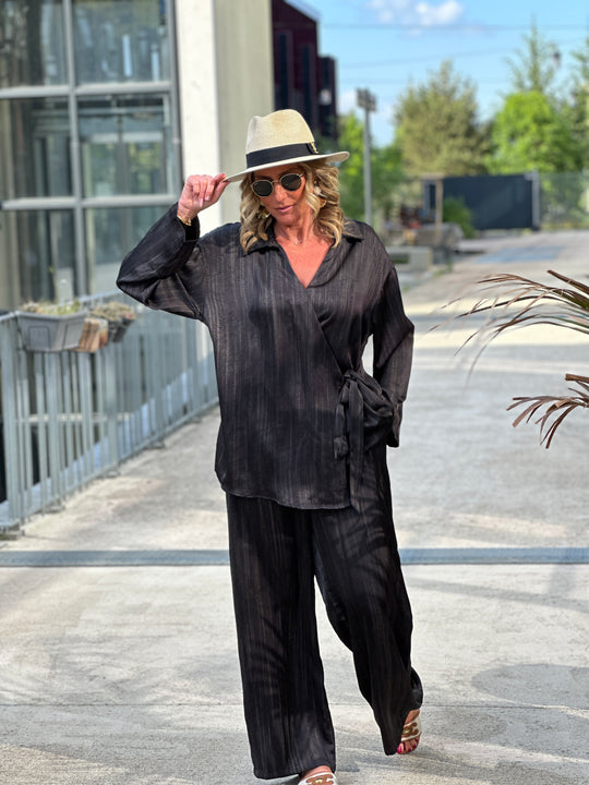 Ensemble chemise et pantalon noir 1337