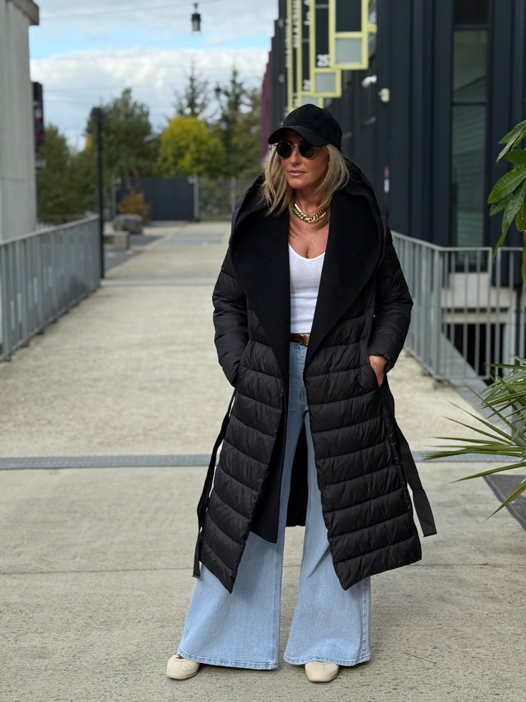 Doudoune col capuche Laine Noir