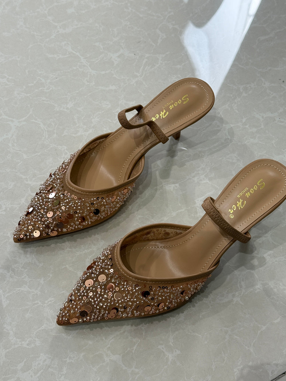 Talon perles Camel M129 (4cm)