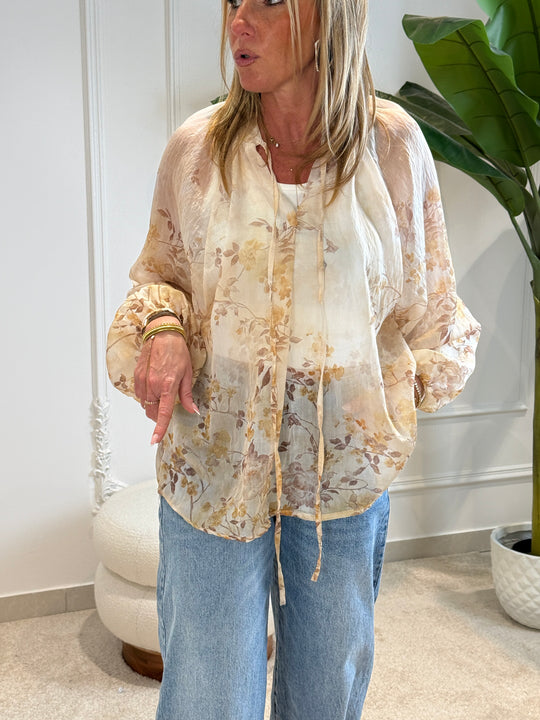 Chemise loose fleuri 25065