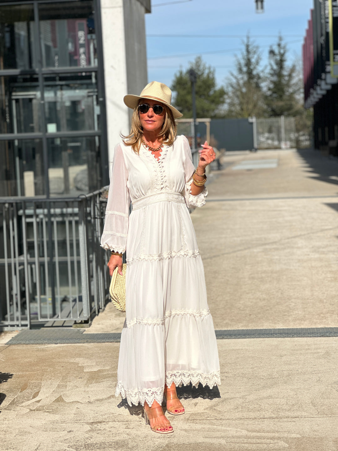Robe bohème beige