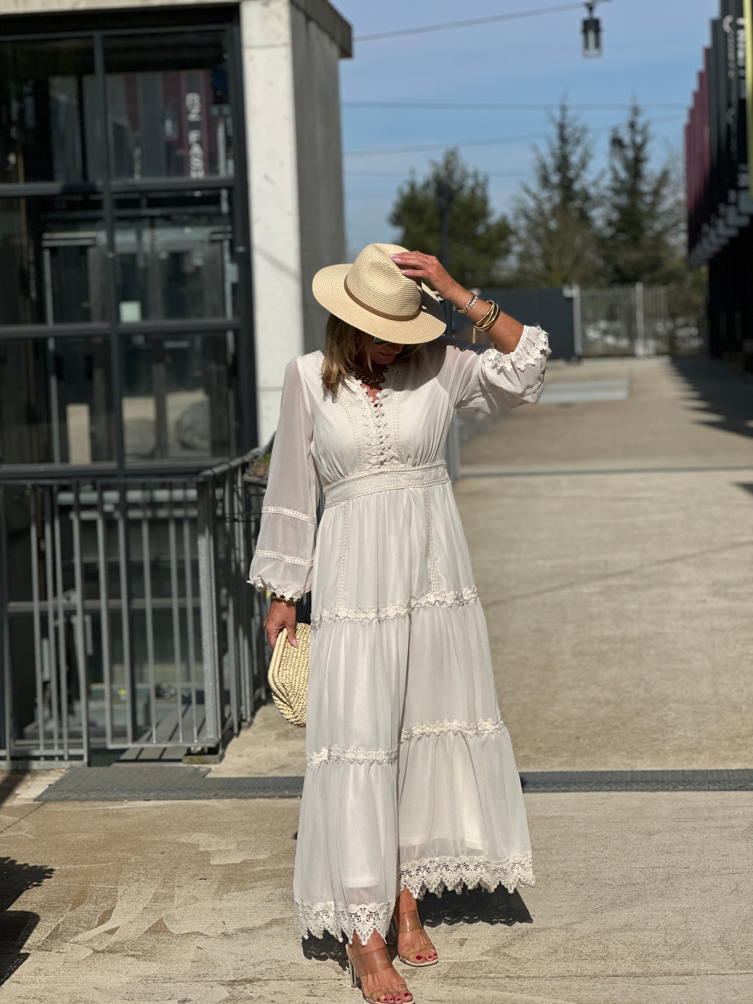 Robe bohème beige