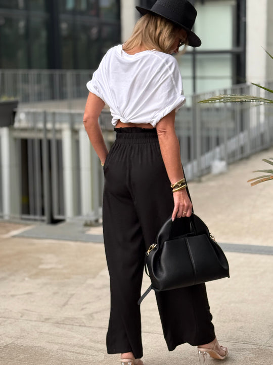 Pantalon fluide noir Pf71