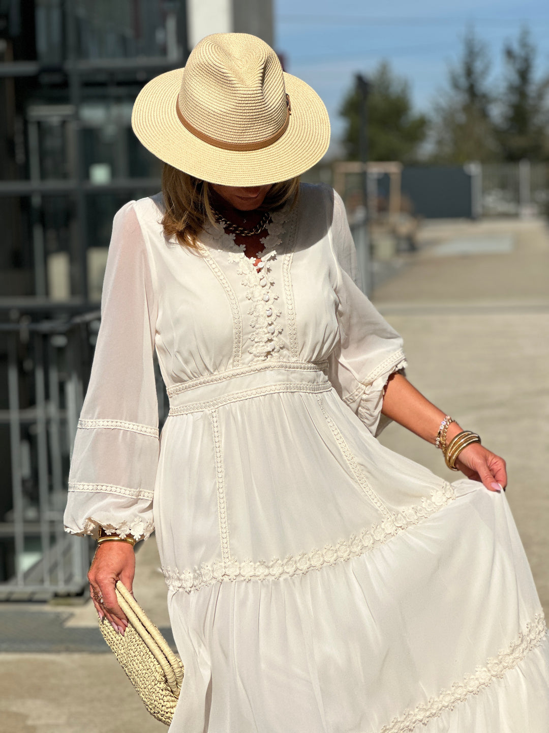 Robe bohème beige