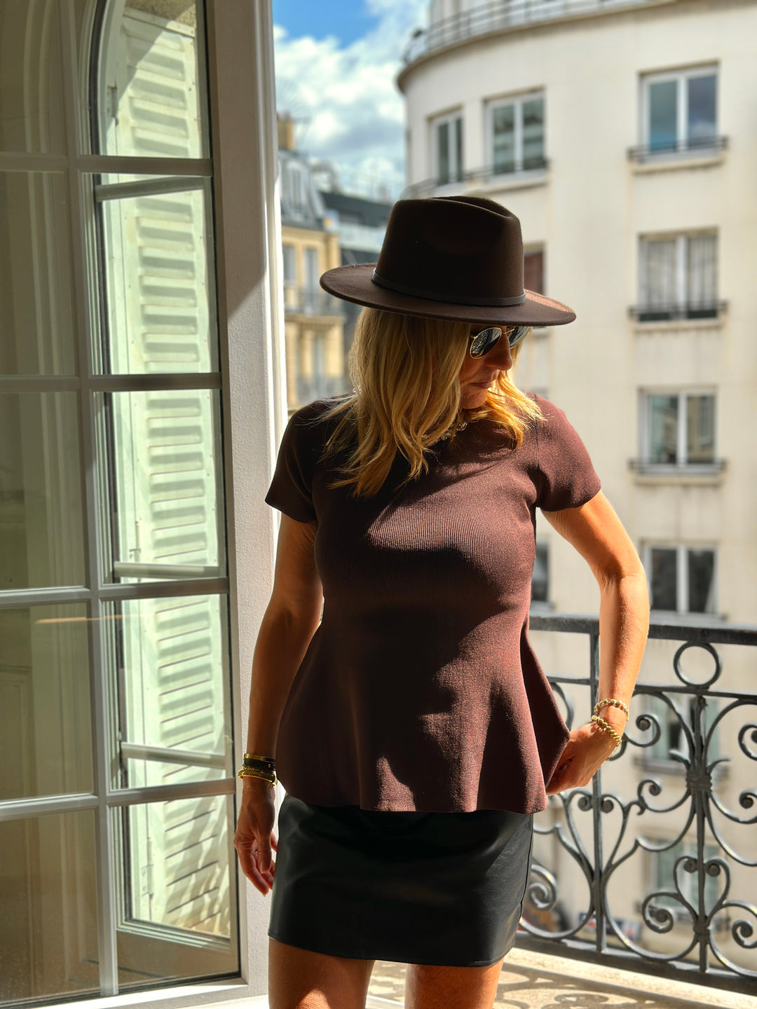 Top ceintré strass col 3213