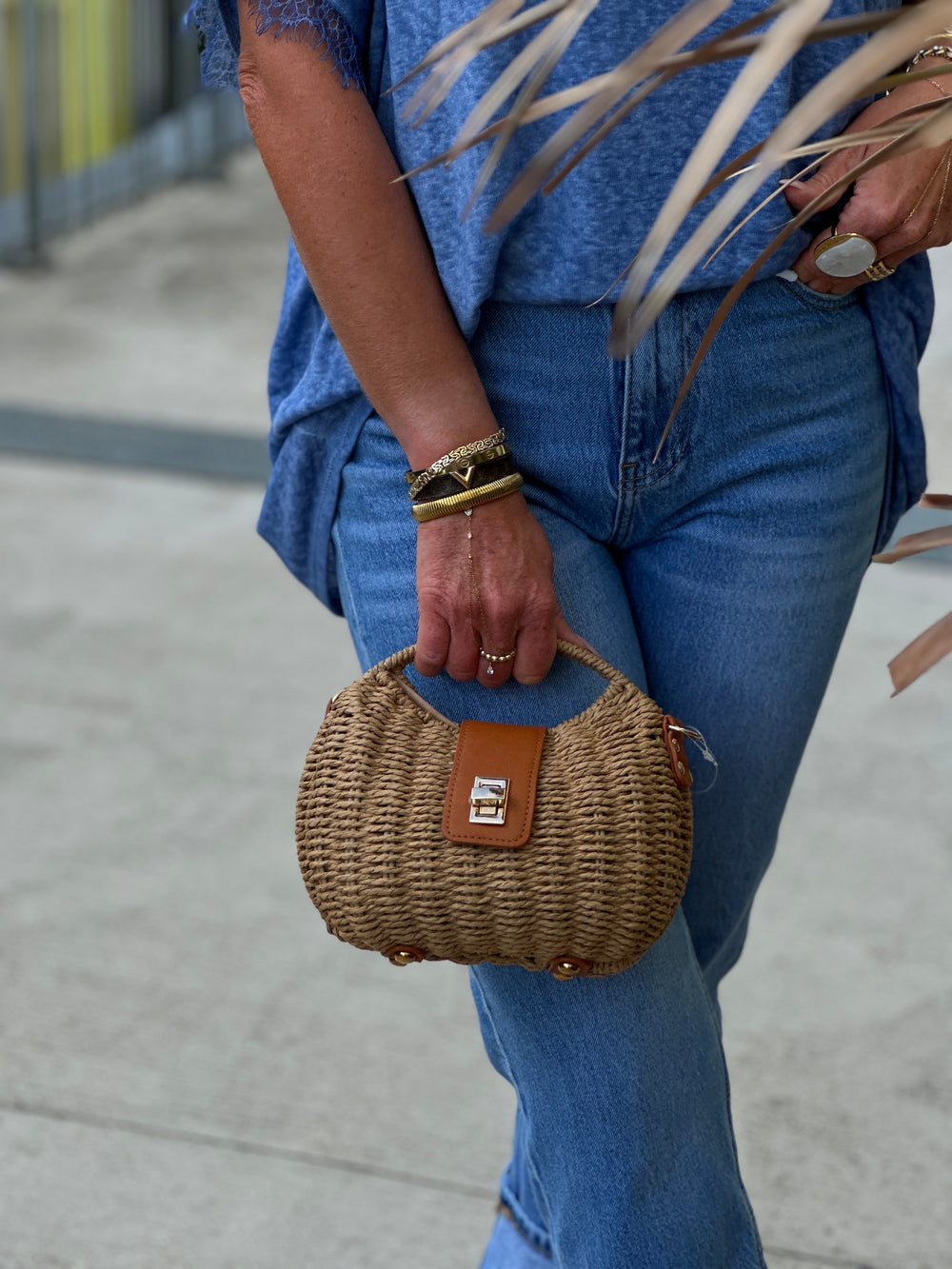 Sac paille minaudiere