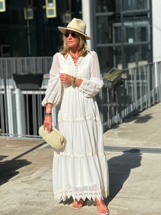 Robe bohème beige