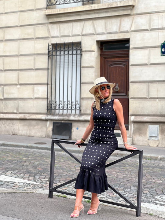 Robe noir clous 10136