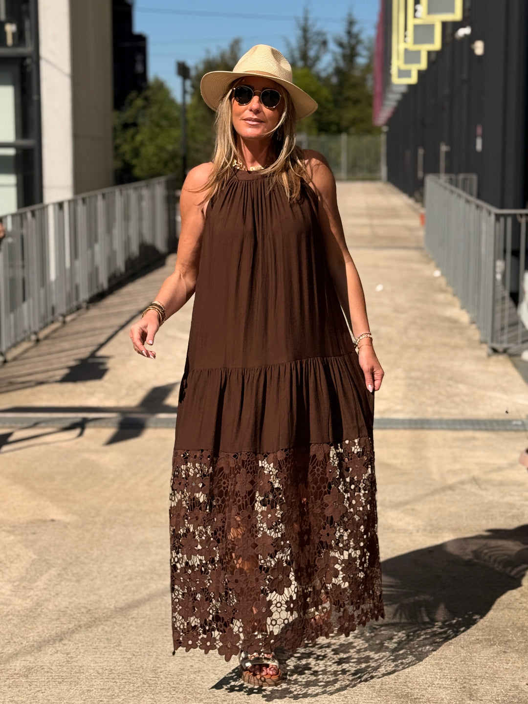 Robe longue dentelle CHOCO 3424