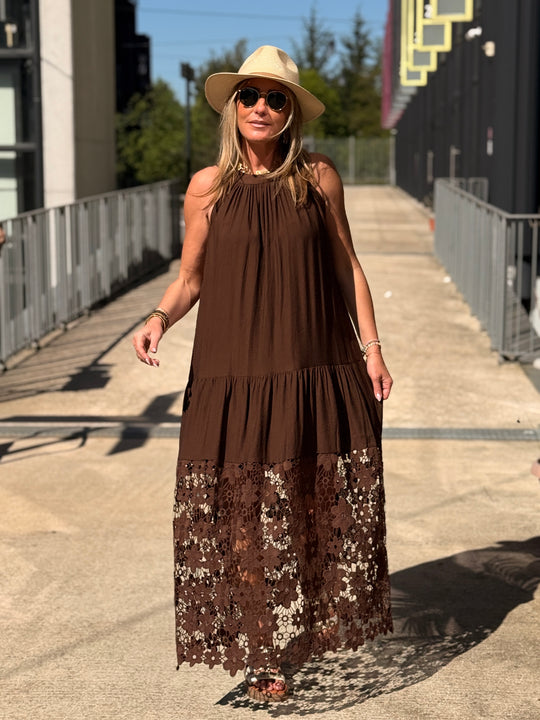 Robe longue dentelle CHOCO 3424