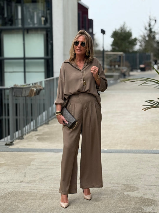 Chemise fluide Taupe PF313