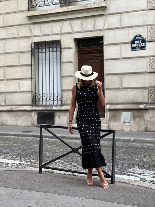 Robe noir clous 10136