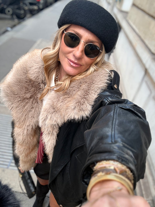 Veste similicuir fourrure amovible 202318 Noir