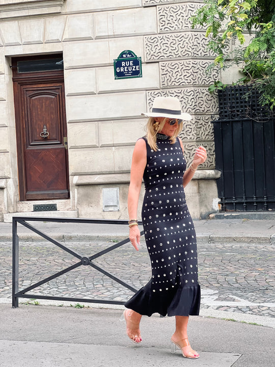 Robe noir clous 10136