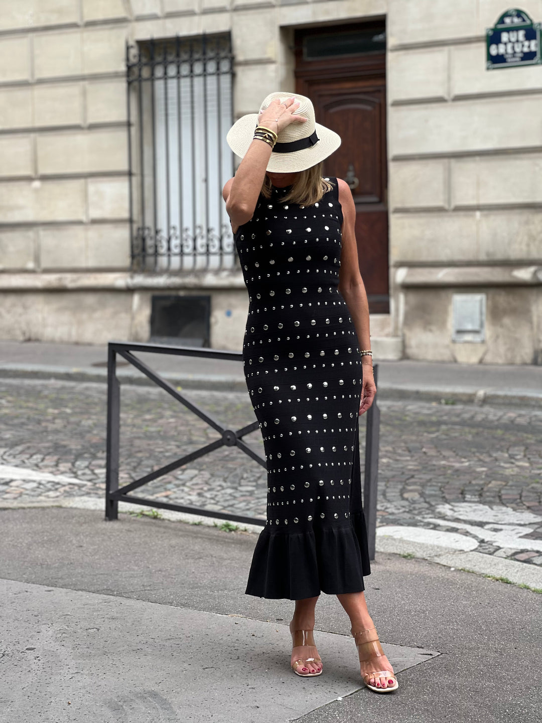 Robe noir clous 10136