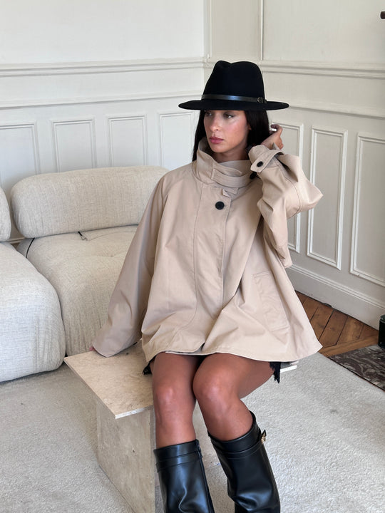 Trench oversize beige court 3067