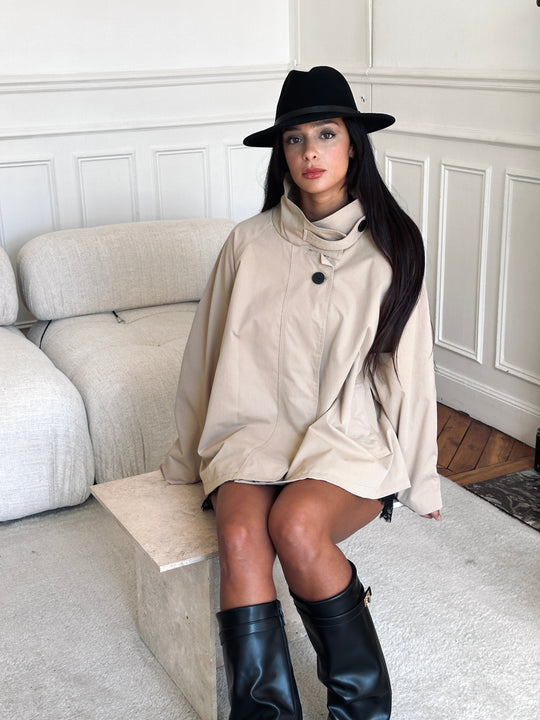 Trench oversize beige court 3067