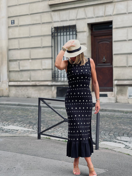 Robe noir clous 10136