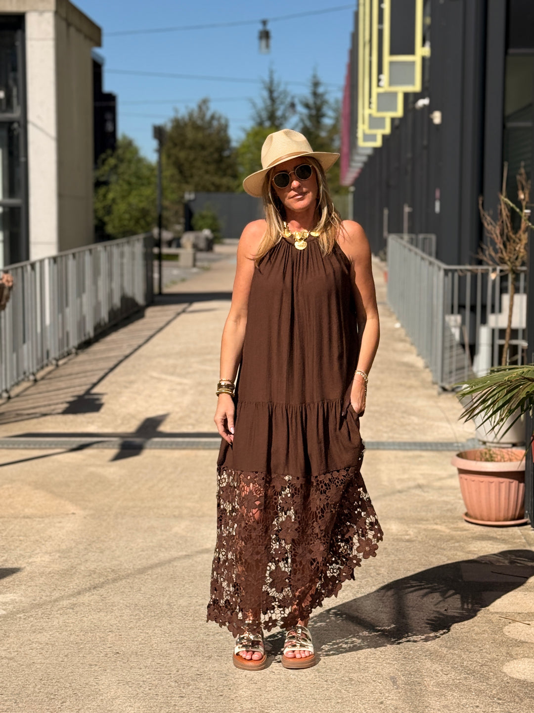Robe longue dentelle CHOCO 3424